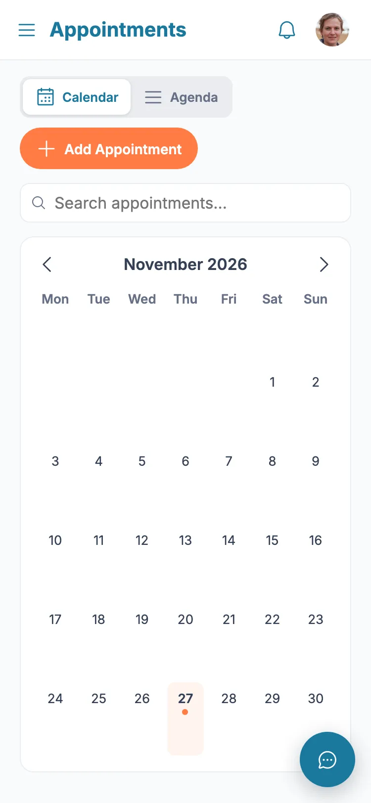 Add an appointment and assign a carer screenshot